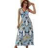 Cute Penguins Womens Casual Sleeveless Dress Maxi Long Beach Dress Sundress