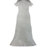 711DpgiRcxL.jpg Women's Sheer Jacquard Trumpet Dress - Hollow Out Short Sleeve Suspender Mermaid Gown