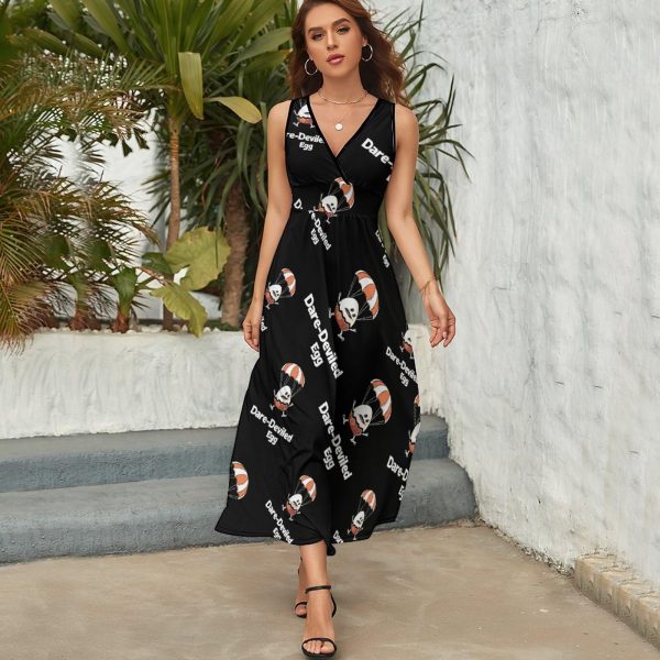 Funny Egg Dare-Deviled Egg Womens Casual Sleeveless Dress Maxi Long Beach Dress Sundress