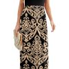 713WpXmRbiL.jpg Women Summer Crew Neck Casual Short Sleeve Solid Floral Print Long Maxi Dress with Pockets