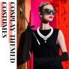 6 Pieces 1920s Accessories for Women Halloween Costume Set Pearl Dangle Pendant Necklace Earrings