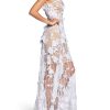 71AXRaO9LL.jpg Women's Embellished Plunging Gown Sleeveless Floral Long Dress