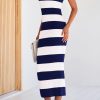 71LBQuJxKOL.jpg Casual Spring Dresses for Women 2025 Sleeveless Spaghetti Strap Striped Maxi Dress Party Beach Long Dress