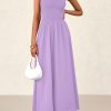 71MzT7UOPGL.jpg Women's Strapless Wedding Guest Maxi Dresses 2025 Summer Trendy Elegant Classy Smocked Tube Long Flowy Sundress