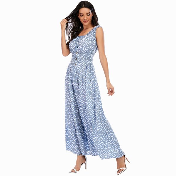 71NvxxVY-QS.jpg Women's 2025 Summer Boho Floral Print Tiered Casual Flowy Long Maxi Dress