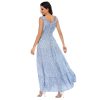 71O2mFeffgL.jpg Women's 2025 Summer Boho Floral Print Tiered Casual Flowy Long Maxi Dress