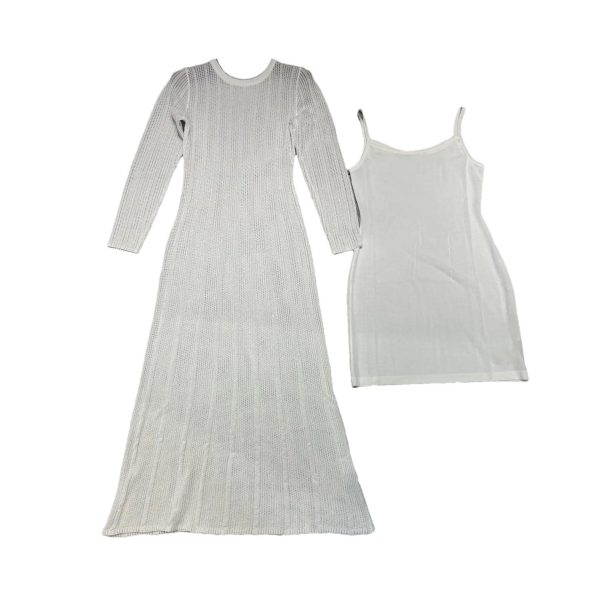 71PHrOwxY4L.jpg Women's Silk Knit O-Neck Dress - Slim Fit Spaghetti Strap Lining Maxi Evening Dress
