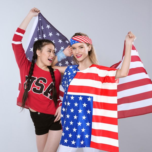 71QQWZ9Xq1L.jpg American Flag Dress Set for Women Include Patriotic Flag Dress American Flag Socks Bandana for 4th of July