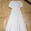 71SfdIkg67L.jpg Women's Bandage Waist Maxi Dress - Puff Sleeve Cotton Solid Color Spring Long Dress