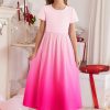Girls Maxi Dress Long/Short Sleeve Casual Holiday Dress with Pockets for 5-13 Years