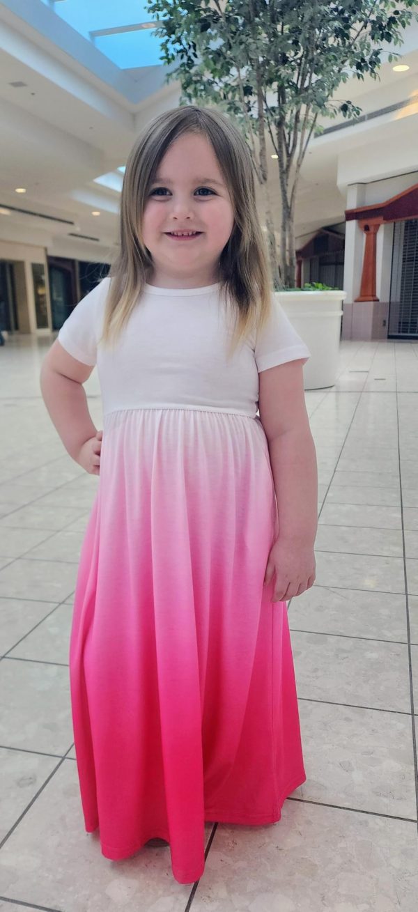 Girls Maxi Dress Long/Short Sleeve Casual Holiday Dress with Pockets for 5-13 Years