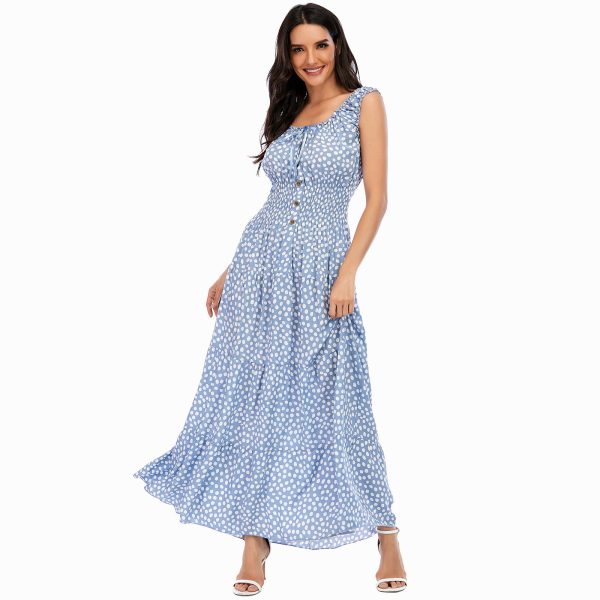 71gEjtXeTKL.jpg Women's 2025 Summer Boho Floral Print Tiered Casual Flowy Long Maxi Dress