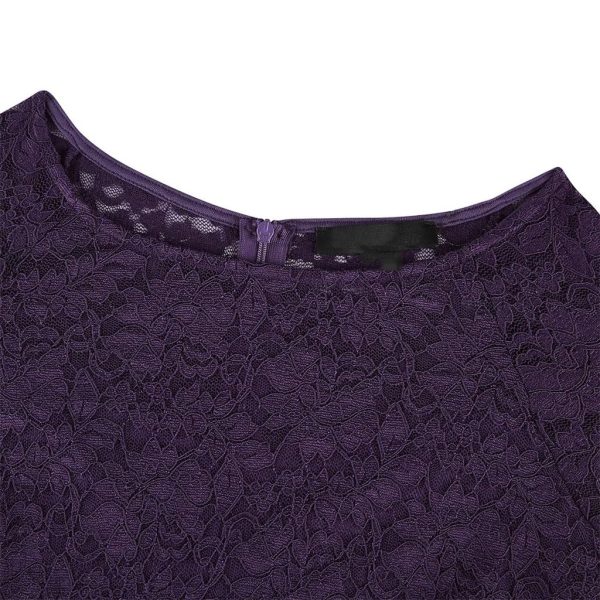 Women's Cocktail Dress Wedding Guest Dinner Lace Flounce Elegant Leisure Work Slim Body Retro