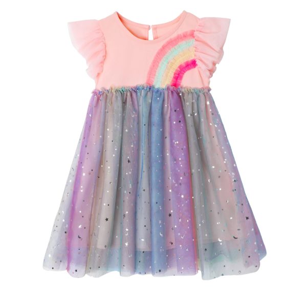 71nHFNCb1wL.jpg Girl Easter Dresses Short Ruffle Sleeve Cotton Tulle Tutu Birthday Party Dresses