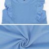71nqnMteMXL.jpg Girls Maxi Dress Kids Flutter Sleeves Boho Solid Cotton Tiered Long Dresses