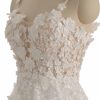 71uVVBjnjL.jpg Lace Train Wedding Dress for Bride Aline Applique Bride Dress Long Tulle Off Shoulder Strapless
