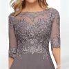 71v6itEDRxL.jpg Backless Chiffon Wedding Dresses for Women High Low Tea Length Beaded Lace Formal Evening Gowns