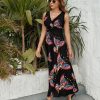 Goddess with USA Flag Wings Womens Casual Sleeveless Dress Maxi Long Beach Dress Sundress