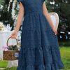 Girls Maxi Dress Ruffle Sleeve Swiss Dot A Line Tiered Flowy Casual Party Dresses with Pockets for 6-12 Y