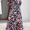 Women's 2024 Fall Dresses Boho Maxi Dress Casual Long Sleeve V Neck Floral Dresses Wedding Guest Dress