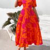814zMdLsi9L.jpg Casual Women Summer Dresses 2024 Puff Sleeve Floral Maxi Dresses Smocked Backless Flowy Tiered Beach Long Dress