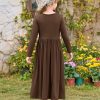 815hLDfXJrL.jpg Girls Maxi Dress Long Sleeve Casual Holiday Dress with Pockets for 5-14 Years
