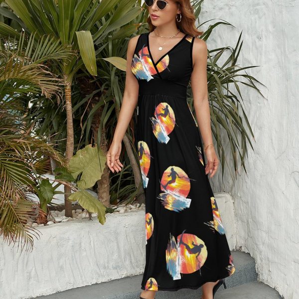 Water Skiing Water Sport Womens Casual Sleeveless Dress Maxi Long Beach Dress Sundress