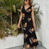 Orange Cat Playing Piano Music Womens Casual Sleeveless Dress Maxi Long Beach Dress Sundress