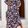 Women's 2024 Fall Dresses Boho Maxi Dress Casual Long Sleeve V Neck Floral Dresses Wedding Guest Dress