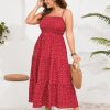 81R8FSuaPkL.jpg Women's Plus Size Summer Maxi Dress Sleeveless Spaghetti Strap Smocked Casual Boho Tiered Long Beach Sun Dresses