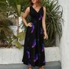 Sunrise Red Crowned Crane Womens Casual Sleeveless Dress Maxi Long Beach Dress Sundress