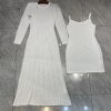81dvMhz28VL.jpg Women's Silk Knit O-Neck Dress - Slim Fit Spaghetti Strap Lining Maxi Evening Dress