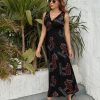 Plaid Moose Animal Silhouette Canada Womens Casual Sleeveless Dress Maxi Long Beach Dress Sundress