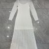 81fH1xxuZL.jpg Women's Silk Knit O-Neck Dress - Slim Fit Spaghetti Strap Lining Maxi Evening Dress