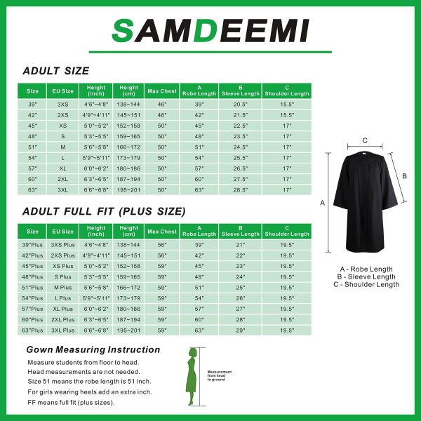 81hAmisFLL.jpg Unisex Adult Matte Graduation Gown Only, for High School, Bachelor, Choir Robes, Pulpit Robe, Pastor and Halloween