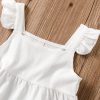 Girls' Color Block Ruffle Trim Sleeveless High Waist Flared Long Cami Dress