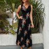 Pin Up Girl Bomber Womens Casual Sleeveless Dress Maxi Long Beach Dress Sundress