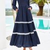 81uIviGIDlL.jpg Womens Smocked Long Sleeve Maxi Dress Wedding Guest Spring Fall Boho Tiered Lace Trim Flowy Long Dresses Pockets