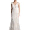 81uNtsxDrIL.jpg Romantic Ivory Lace Wedding Dresses for Brides V Neck Backless Cap Sleeves Sheath Boho Bridal Gown for Bride