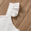 Girls' Color Block Ruffle Trim Sleeveless High Waist Flared Long Cami Dress