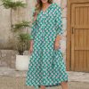 81xdcoeVb3L.jpg Women's Boho Maxi Dresses 2025 Summer Casual V Neck Puff Sleeve Floral Tiered Flowy Swing Beach Vacation Long Dress