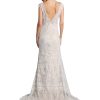 81xnIBM9bXL.jpg Romantic Ivory Lace Wedding Dresses for Brides V Neck Backless Cap Sleeves Sheath Boho Bridal Gown for Bride