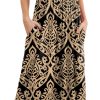 81zms-iWIeL.jpg Women Summer Crew Neck Casual Short Sleeve Solid Floral Print Long Maxi Dress with Pockets