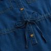 Girls' Belted Denim Dress – Durable Collar Button Up Jean Dress for Girls (Sizes: 7-16)
