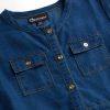 Girls' Belted Denim Dress – Durable Collar Button Up Jean Dress for Girls (Sizes: 7-16)