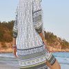 Women Casual Beach Summer Dress Boho Tassel Tie Neck 3/4 Long Sleeve Short Floral Print Flowy Cover Up Sundresses
